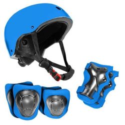 TEMU Niftii Kids Helmet With Pads - Adjustable Multi-sport Complete Safety Gear For Cycling, Skateboarding & , Ideal For Ages 3-15 Kids Bike Helmet Set, Blue