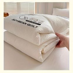 TEMU Bubble Yarn Summer Quilt Air Conditioner Quilt Washable Double Thin Blanket Core Dormitory Single