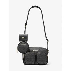 Michael Kors Jet Set Medium Signature Logo Crossbody Bag with Case for Apple Airpods Pro® Black One Size