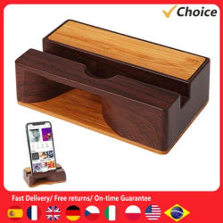 Mobile Phone Sound Amplifier Stand Wooden Cell Phone Stand with Sound Amplifier Phone Holder Desk
