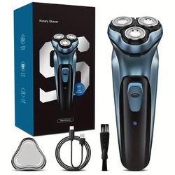 TEMU 3d Floating Electric Shaver For Men - 2-in-1 Cordless Razor With Pop-up Beard Trimmer | Detachable & Washable Heads | With 1h Fast Charge | Wet/dry Use | Ideal Gifts For Men, Dad, Husband
