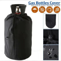 1pc 210D Black Oxford Cloth Propane Tank Cover Outdoor Waterproof Dustproof Gas Bottles Cover Camping Gas Stove Protective Cover
