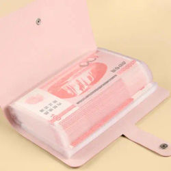 50 Pockets Cash Collect Book Savings Money Banknote Album Money Saving Organizer Photocard Holder Card Holder School Notebook