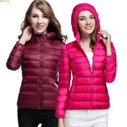 Veste légère à capuche pour femme, manteaux pour femmes, rouge, bleu, kaki, vert, disponible, taille européenne S-XXL, hiver 2026