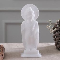 'Buddha-Themed White Marble Sculpture from India'
