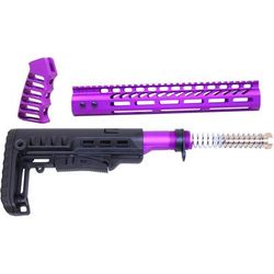 Guntec USA AR-15 Ultralight Series Complete Furniture Set 12in Anodized Purple ULTRA-SET-12-PURPLE