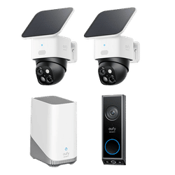 SoloCam S340 (2-Pack) + Video Doorbell E340 + eufy HomeBase S380 bundle