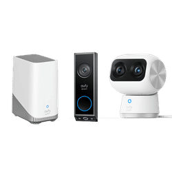 Indoor Cam S350 + Video Doorbell E340 + eufy Homebase 3 BUNDLE