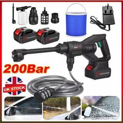 TEMU Portable Cordless Car Pressure Washer Water High Cleaner +2 Battery