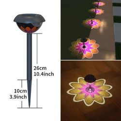 TEMU Solar Petal Projection Light, Suitable For Decorative Lighting In Courtyards, Backyards, Gardens, And Corridors, Petal Led Outdoor Garden Light.