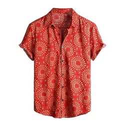Retrò Vintage Boho Anni '70 Camicia Camicie hawaiane Hippie Tribale Etnico Modello africano Costume Per uomo Halloween Carnevale Festival Musicale Vacanza al Mare Festa a tema retrò Adulti Camicia