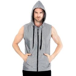 Retrò Vintage Anni '80 Rave Felpa con cappuccio senza maniche Disco Chiusura lampo Griglia / Plaid Costume Per uomo Halloween Carnevale Festival Musicale Parata dell'Orgoglio Circolo gay Adulti Gilet