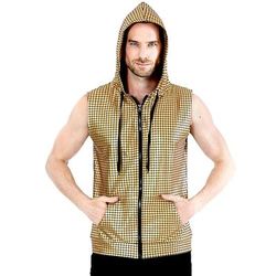 Retrò Vintage Anni '80 Rave Felpa con cappuccio senza maniche Disco Chiusura lampo Griglia / Plaid Costume Per uomo Halloween Carnevale Festival Musicale Parata dell'Orgoglio Circolo gay Adulti Gilet