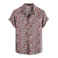 Retrò Vintage Boho Anni '70 Camicia Camicie hawaiane Hippie Paisley Costume Per uomo Halloween Carnevale Festival Musicale Vacanza al Mare Festa a tema retrò Adulti Camicia