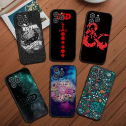 Game D-Dungeons D-Dragons D-DND Phone Case for iPhone 12 11 13 14 15 16 Max Pro Plus Black Soft