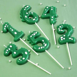 Dinosaure vert 1 3 4 5 6 7 8 9 0 numéro bougie d'anniversaire garçon dinosaure gâteau numéro bougies fête célébration mignon décoration garçon