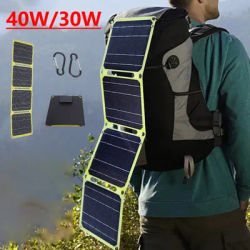 ​30W/40W 5V Portable Battery Phone Charger IP67 Waterproof Foldable Small Power Emergency ETFE