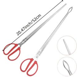 TEMU 2pcs Of Multifunctional Stainless Steel Clamps, Straight And Curved, Suitable For Outdoor Activities, Fishing, Sea Driving, Firewood And Road Garbage, Tree Branch Garbage Collection