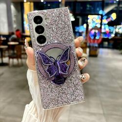 TEMU A Luxurious And Elegant Stand Case That Folds On , Compatible With Z Fold 3/4/5/6, Featuring A Full-body Protection With A Electroplated Finish.