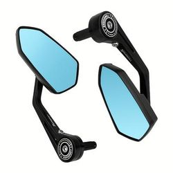 TEMU Pair Of Adjustable Scooter Rearview Mirrors - 360° Rotatable, On Handlebars, Cnc, Black - Enhance Visibility And Safety - Perfect Gift For Cyclists