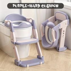 TEMU 3-in-1 ' Potty Training Toilet Seat With Foldable Ladder - Multifunctional Auxiliary Toilet For , Plastic, Gray & , Sturdy Step Stool For , Potty Training Seat