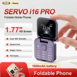 SERVO i16 PRO Mini Flip Mobile Phone Dual SIM Standby Speed Dial FM Radio Blacklist Magic Voice 2G GSM Small Box Foldable Phones