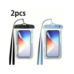 2-Pack Universal Waterproof Phone Pouch with Lanyard, Water-Resistant Plastic Case Compatible with iPhone 15/14/13/12/11 Pro XS