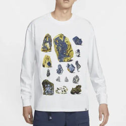 Nike Official Genuine 2024 New Men's Fashion Print Breathable Long Sleeve T-Shirt FZ6701-121