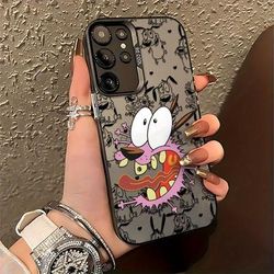 TEMU Cowardly Dog Phone Case Compatible With S25 S24 S23 S22 S21 S20 Fe 4g 5g, Anti-drop Frosted Back Cover.