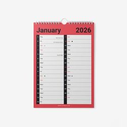 TEMU Evelay 2026 Wall Calendar – 2 Column Month-to-view Planner With Holidays & Notable Dates – Spiral Bound For – Includes 2027 Year