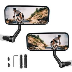 TEMU 1x Bar End Bike Mirror - Automotive Grade Glass Lens, Scratch-resistant Convex Rearview Mirror With Secure Clamp Mounts For E-bikes, Mountain Bikes, Road Bicycles ( Fit, Black)