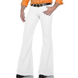 Retrò Vintage Anni '70 Fantastico Pantaloni a zampa d'elefante Pantaloni a zampa Hippie Disco A vita medio-alta Tinta unica Costume Per uomo Halloween Carnevale Festival Musicale Festa a tema retrò