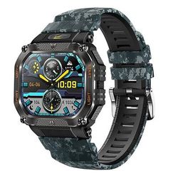 Smartwatch Imosi, orologio militare da esterno con torcia a LED, chiamata Bluetooth, schermo HD da 1,75, impermeabile fino a 30 m, oltre 100 modalità sportive, batteria da 480 mAh, promemoria messaggi per uomini e donne.