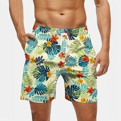 Per uomo Ananas Palma Piante Tropicali Costumi da bagno Pantaloncini da mare Pantaloncini da Surf Misura del girovita medio Streetwear Hawaiano Vacanza al Mare Tasche Laterali fodera in rete Coulisse