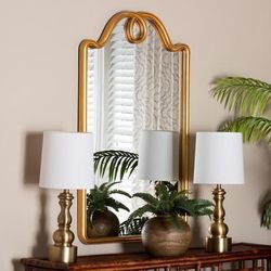 Eara Gold Wall Mirror by BrylaneHome in Gold (Size ONE SIZE)