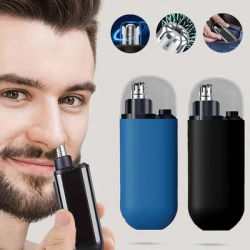 Rechargeable Nose/Ear Hair Trimmer for Men & Women - 2-in-1 Waterproof Dual Blade, Cordless Auto Groomer with USB Charging