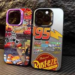 Saetta McQueen 95 Auto Cassa Del Telefono Per IPhone 16 e 15 14 13 12 11 Pro Max X XR XS Plus Mini SE 2020 2022 Mobile Coque Funda