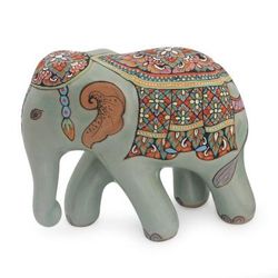 Celadon ceramic figurine, 'King's Royal Elephant' (small)