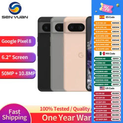Google Pixel 8 Pixel8 5G 6.2" OLED 8GB RAM 128/256GB ROM NFC Google Tensor G3 Octa Core Android Smartphone Original pixel 8