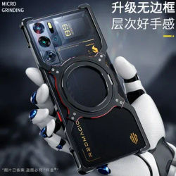 Case For ZTE Nubia Red Magic 10 Air 10 9 8 Pro Plus 8 Borderless Metal 360° Bracket Rotating Wireless Charging Back Cover Funda