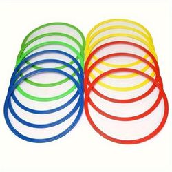 TEMU 10pcs Of Agility And Speed Training Rings In 3 Sizes (large, Medium, Small) With A Storage Bag And Link - Enhances Balance And Footwork In Soccer And Sports Training.