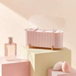 Cotton Swab Organizer Holder Cotton Pad Storage Box Transparent Remover Paper Makeup Box with Lid Dustproof Desktop Makeup