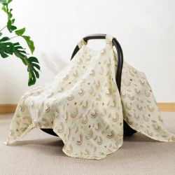 Housse de poussette en coton et bambou pour bébé, housse de siège d'auto, housse de panier de transport universelle pour garçons et filles, 90x114cm, 1 pièce