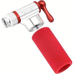 TEMU Co2 Inflator Head Quick Lightweight Bicycle Pump Compatible With Schrader Valve For Balls, Road Mountain Bikes Tire Pump With Sleeve (no Co2 Cartridges)