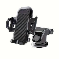 TEMU 1pc 360° Rotating & 270° Tilt Suction Cup Car Phone Holder - 2-in-1 Dashboard Mount With Adjustable Arm, Soft Pvc Grip For Vehicle Navigation, Gps & Accessory, Car Phone Holder Mount