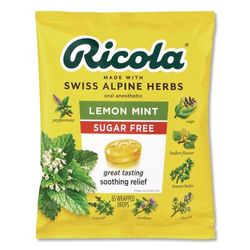 Ricola Sugar-Free Lemon Mint Herb Throat Drops, 65/Bag, 2 Bags/Pack (GRR22002531)