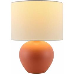 Salzkotten 13"H x 10"W x 10"D Traditional Brick Red/White/Translucent Table Lamp - Boutique Rugs