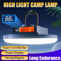 100W Rechargeable Powerful Light Camping Lantern with Magnet,4500mah Strong Light Portable Flashlight Tent Lamp LED Work Light