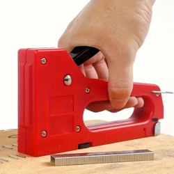 Stainless Steel Manual Stapler Set with Adjustable Staples for DIY Furniture Woodworking, Ideal for Home and Office Use