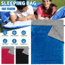 Portable Double Sleeping Bag, Thickened Polyester fiber Sleeping Bag for Adults, Warm Compact Design with Zip Closure